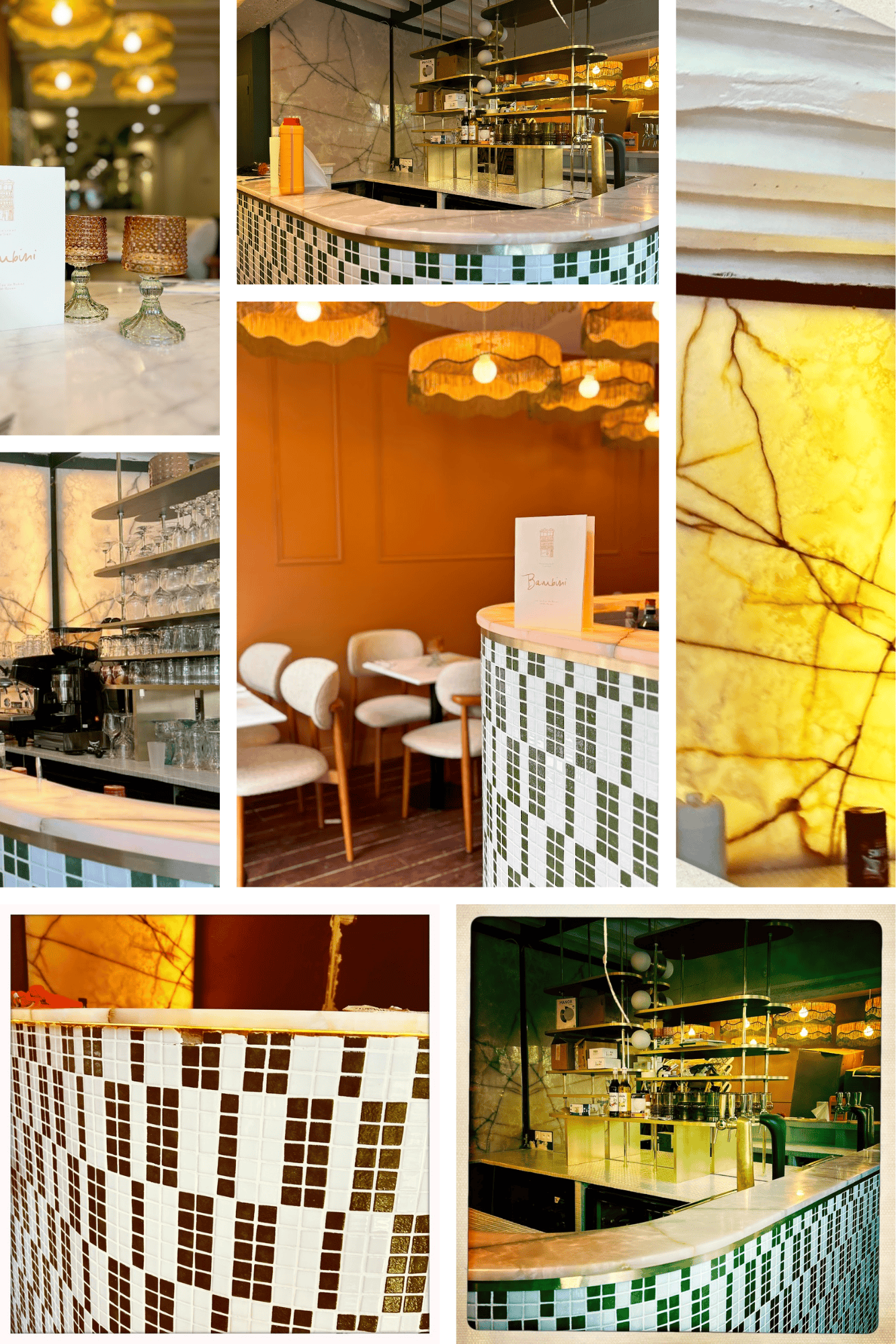 Aménagement bar restaurant marbre mosaïque sur mesure Rouen Paris — Atelier EGEA