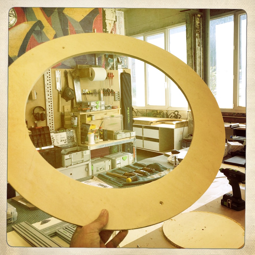 Anneau de coupole en médium — fabrication en atelier, Atelier EGEA